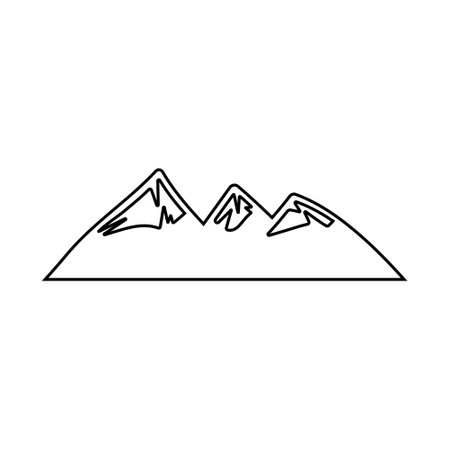 Mountains icon vector. hike illustration sign. wild nature symbol or logo.のイラスト素材