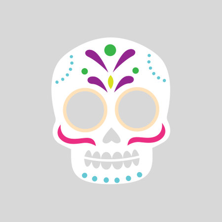 Skull icon vector. Day of the Dead illustration sign. Holiday symbol or logo.のイラスト素材