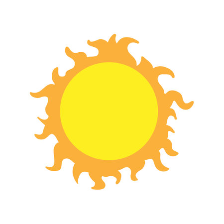 Sun icon vector. summer illustration sign. weather symbol or logo.のイラスト素材
