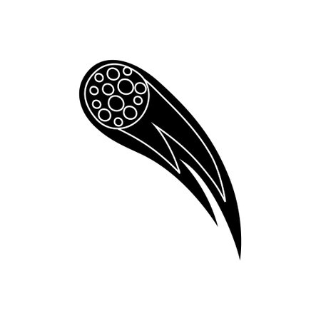 Comet icon vector. Asteroid illustration sign. Meteorite symbol. Cosmos logo.のイラスト素材