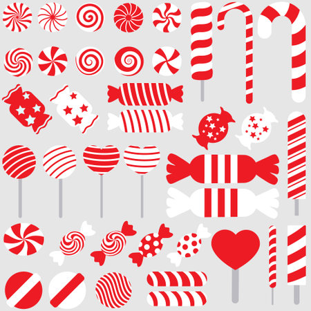 Peppermint Candy icon vector set. Sweet illustration sign collection. Candy symbol. Dessert logo.のイラスト素材