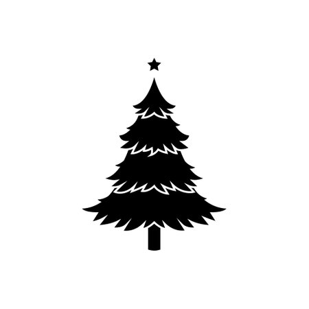 Christmas tree vector icon. new year illustration sign. winter symbol.のイラスト素材