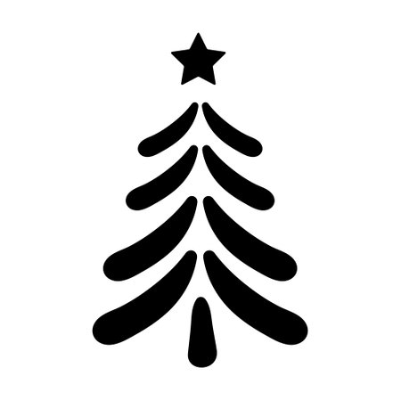 Christmas tree vector icon. new year illustration sign. winter symbol.のイラスト素材