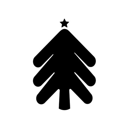 Christmas tree vector icon. new year illustration sign. winter symbol.のイラスト素材