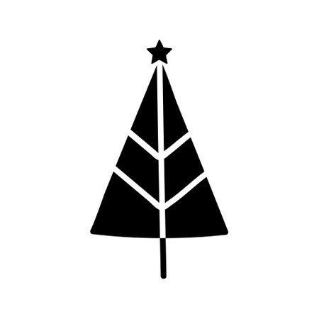 Christmas tree vector icon. new year illustration sign. winter symbol.のイラスト素材