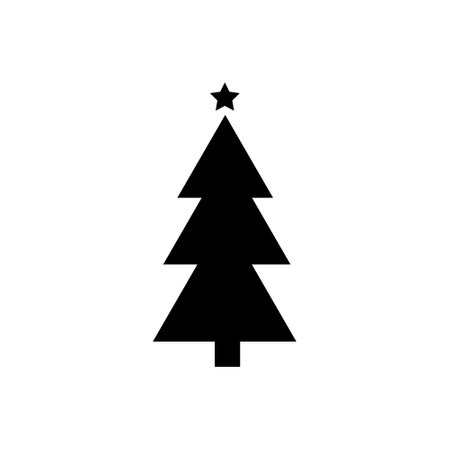 Christmas tree vector icon. new year illustration sign. winter symbol.のイラスト素材