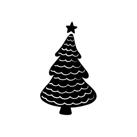 Christmas tree vector icon. new year illustration sign. winter symbol.のイラスト素材
