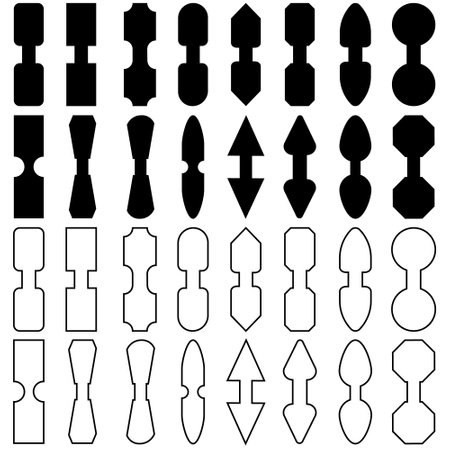 Strap connector tab icon vector set. Bag strap anchors illustration sign collection. Webbing bag connectors symbol or logo.のイラスト素材