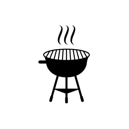 BBQ icon vector. Grill illustration sign. Picnic symbol or logo.のイラスト素材