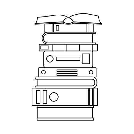 Books icon vector. Library illustration sign. Archive symbol. Textbooks logo.のイラスト素材