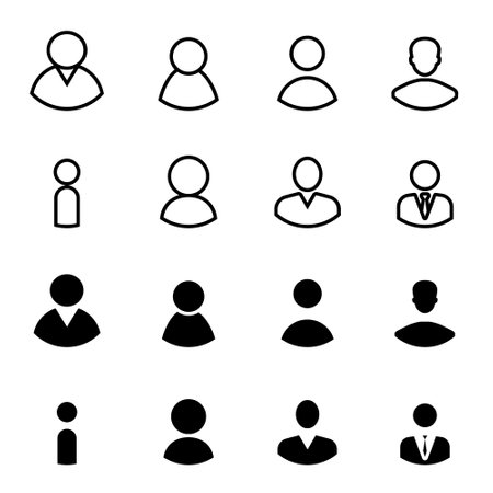 User icon vector set. People illustration sign collection. Man symbol. Avatar logo.のイラスト素材