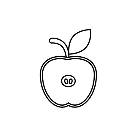 Apple icon vector. Fruits illustration sign. Vitamins symbol. Vegetarian logo. Food mark.のイラスト素材