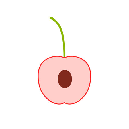Cherry icon vector. Fruits illustration sign. Vitamins symbol. Vegetarian logo. Food mark.のイラスト素材