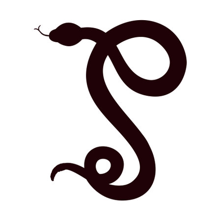 snake silhouette on a white background, vector illustration, eps10のイラスト素材