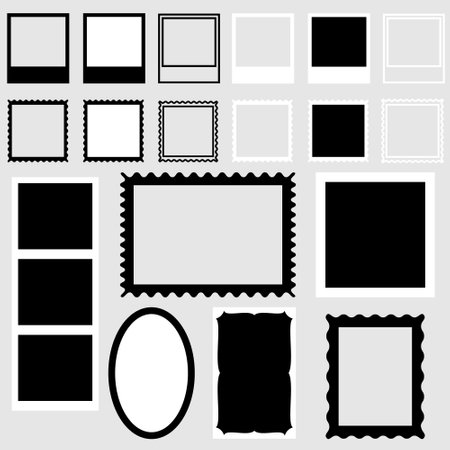 Picture frame icon vector set. Frame illustration sign collection. Photo symbol or logo.のイラスト素材