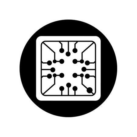 Microchip vector icon. CPU illustration symbol. core signのイラスト素材