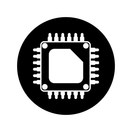 Microchip vector icon. CPU illustration symbol. core sign