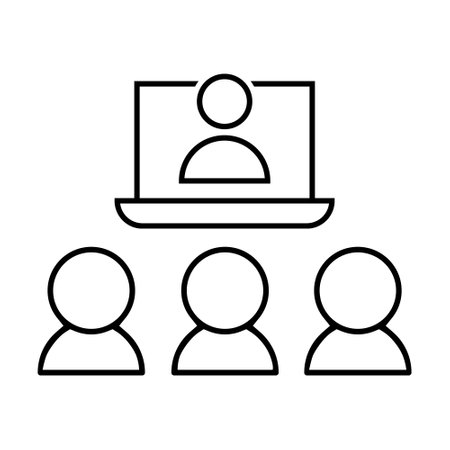 Webinar icon vector. Online conference illustration sign. Online training symbol or logo.のイラスト素材