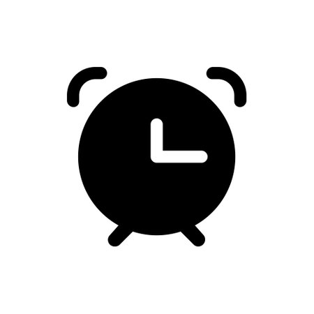 Alarm clock icon vector. Time illustration sign. Clock sign or symbol.のイラスト素材