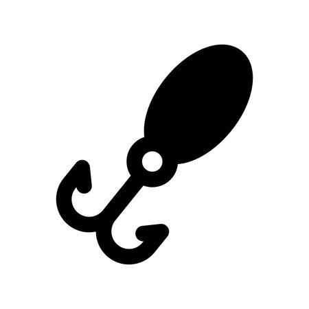 Fishing hook icon. Fishing icon vector. Hook illustration sign. Bait symbol or logo.のイラスト素材