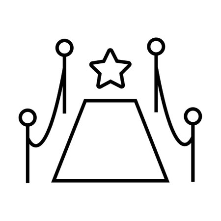 Podium with star line icon, concept sign, outline vector illustration, linear symbol.のイラスト素材