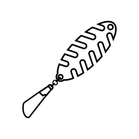 fishing lure icon over white background, line style, vector illustrationのイラスト素材