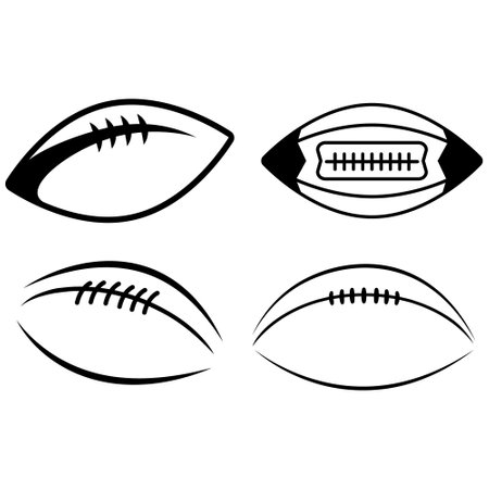 Football icon vector set. American football ball illustration sign collection. American football symbol. Sport logo.のイラスト素材