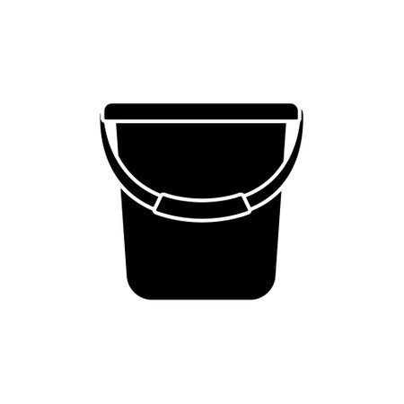 Bucket icon vector. Cleaning illustration sign. Basket symbol or logo.のイラスト素材