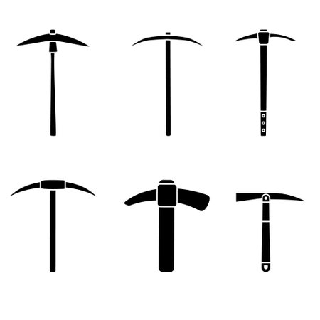 Pickaxe icon set. Simple set of pickaxe vector icons for web design on white backgroundのイラスト素材