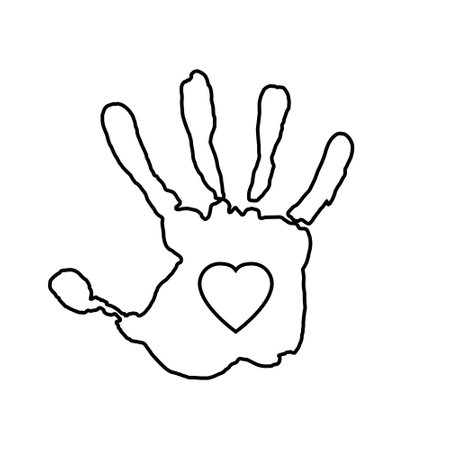 Handprint icon vector. Hand illustration sign. Hand Print symbol or logo.のイラスト素材