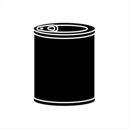 Tin icon vector. Canned food illustration sign. Long lasting food symbol or logo.のイラスト素材