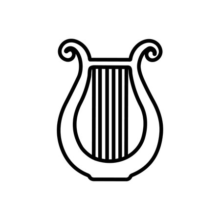 Harp icon vector. Music illustration sign. Orchestra symbol or logo.