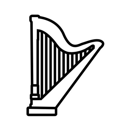 Harp icon vector. Music illustration sign. Orchestra symbol or logo.のイラスト素材