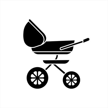 Baby stroller icon isolated on white background. Baby carriage. Vector illustration.のイラスト素材