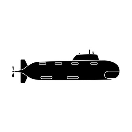 submarine icon over white background, silhouette style concept, vector illustrationのイラスト素材