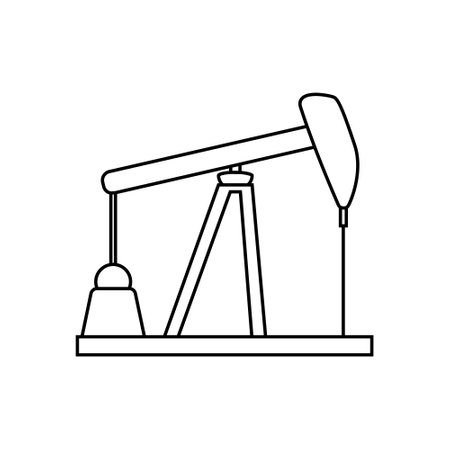 oil pump icon over white background, line detail style, vector illustrationのイラスト素材