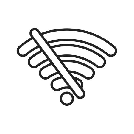 wifi signal icon over white background, line style, vector illustrationのイラスト素材