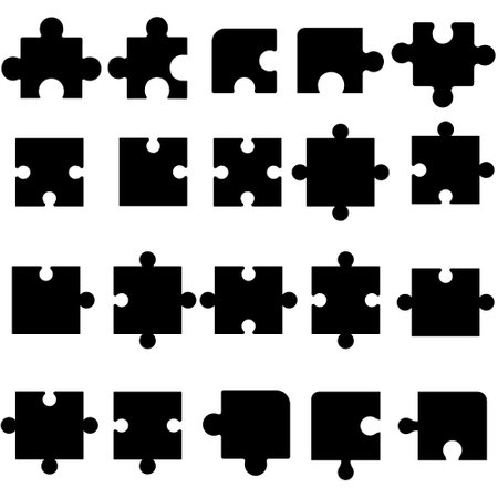Puzzle icon vector set. Conundrum illustration sign collection. Teaser symbol or logo.のイラスト素材