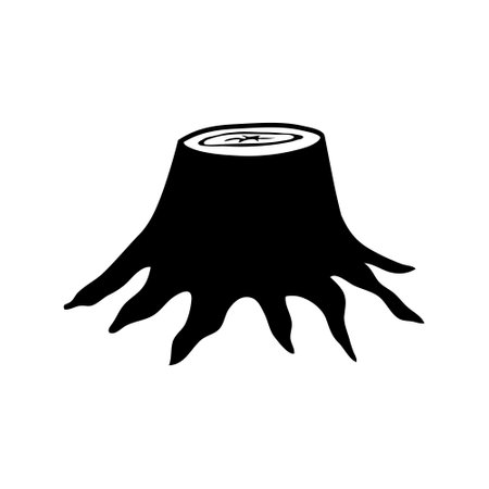 Stump icon vector. Tree Stub illustration sign. Wood symbol or logo.のイラスト素材