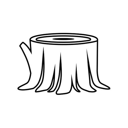 Stump icon vector. Tree Stub illustration sign. Wood symbol or logo.のイラスト素材