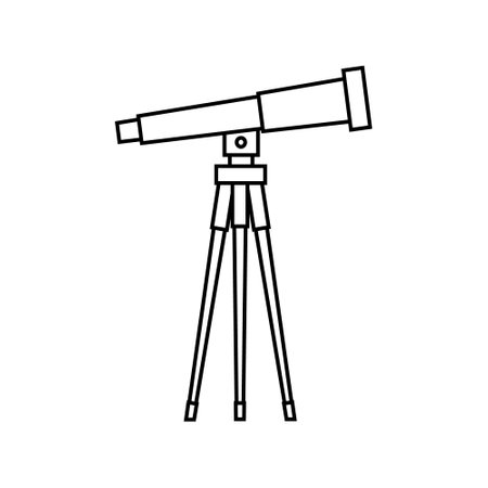 Telescope icon vector. Astronomy illustration sign. Spyglass symbol or logo.のイラスト素材