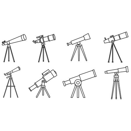 Telescope icon set isolated on white background. Vector illustration.のイラスト素材