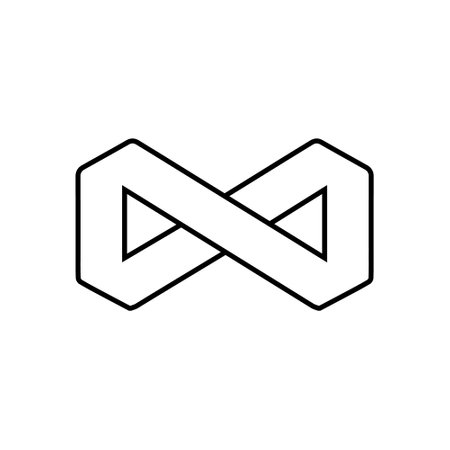 Infinity icon vector set. Mobius loop shape illustration sign collection. unlimited symbol. forever logo.のイラスト素材