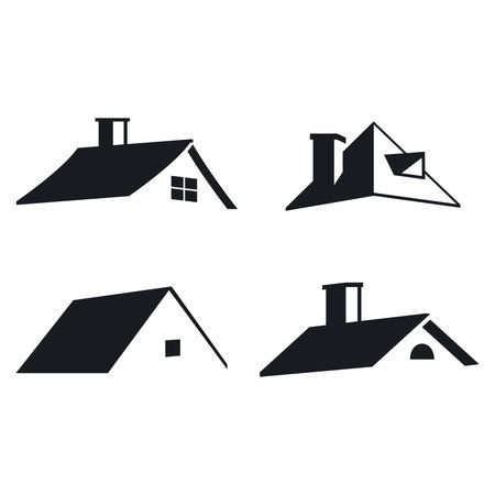 Roof icon set. Simple set of roof vector icons for web design on white backgroundのイラスト素材