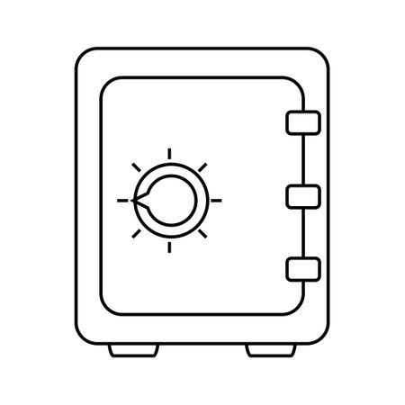 safe box icon over white background, line style, vector illustrationのイラスト素材