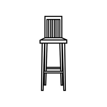 chair icon over white background, half line half color style, vector illustrationのイラスト素材