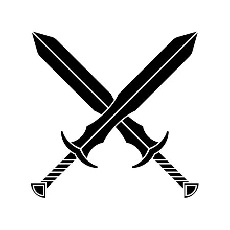 Crossed swords icon. Simple illustration of crossed swords vector icon for webのイラスト素材