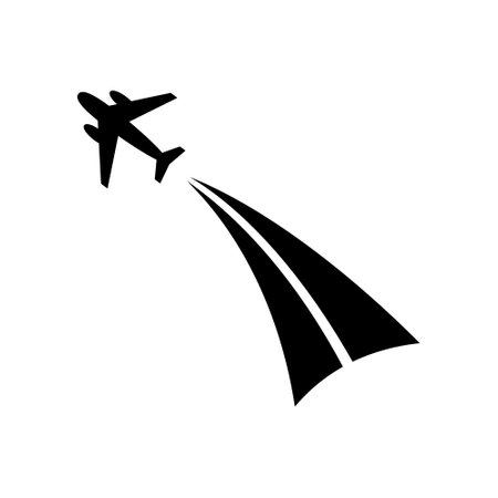 Airplane icon isolated on white background. Flat design. Vector illustrationのイラスト素材