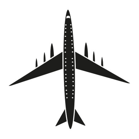 Airplane icon. Simple illustration of airplane vector icon for web design isolated on white backgroundのイラスト素材