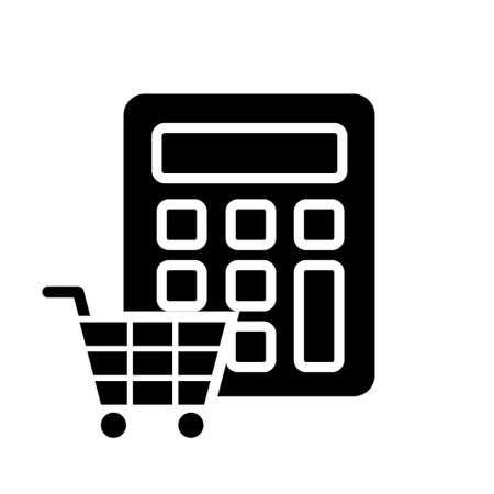 Shopping cart icon. Flat style black icon on white background.のイラスト素材